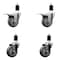 Service Caster 3.5'' Gray Poly Swivel 1-1/2'' Expanding Stem Caster Set 2 Total Lock Brakes, 4PK SCC-EXTTL20S3514-PPUB-2-S-2-112 - alternate 1